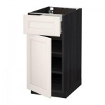 МЕТОД / ФОРВАРА Напольный шкаф с ящиком/дверью - 40x60 см, Лаксарби белый, под дерево черный МЕТОД / ФОРВАРА Напольный шкаф с ящиком/дверью - 40x60 см, Лаксарби белый, под дерево черный
