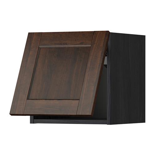 МЕТОД Горизонтальный навесной шкаф - под дерево черный, Эдсерум под дерево коричневый, 40x40 см МЕТОД Горизонтальный навесной шкаф - под дерево черный, Эдсерум под дерево коричневый, 40x40 см