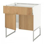 МЕТОД / ФОРВАРА Напол шкаф/полки/ящик/2двери - белый, Экестад дуб МЕТОД / ФОРВАРА Напол шкаф/полки/ящик/2двери - белый, Экестад дуб