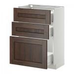 МЕТОД / ФОРВАРА Напольный шкаф с 3 ящиками - 60x37 см, Эдсерум под дерево коричневый, белый МЕТОД / ФОРВАРА Напольный шкаф с 3 ящиками - 60x37 см, Эдсерум под дерево коричневый, белый