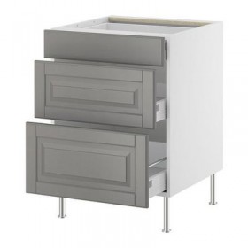ФАКТУМ Напольный шкаф с 3 ящиками - Лидинго серый, 80 см