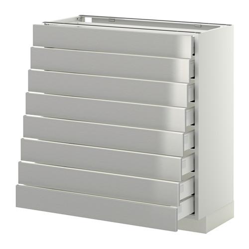 METOD/MAXIMERA наполн шкаф 8 фронт/8 низк ящиков цвет алюминия