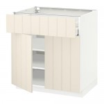 МЕТОД / МАКСИМЕРА Напольный шкаф+ящик/2дверцы - белый, Хитарп белый с оттенком, 80x60 см МЕТОД / МАКСИМЕРА Напольный шкаф+ящик/2дверцы - белый, Хитарп белый с оттенком, 80x60 см