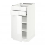 METOD/MAXIMERA напольный шкаф с дверцей/2 ящиками цвет алюминия