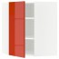 МЕТОД Угловой навесной шкаф с полками - белый, Ерста глянцевый оранжевый, 68x80 см