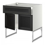 МЕТОД / ФОРВАРА Напол шкаф/полки/ящик/2двери - Лаксарби черно-коричневый, белый МЕТОД / ФОРВАРА Напол шкаф/полки/ящик/2двери - Лаксарби черно-коричневый, белый