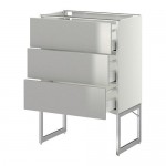 МЕТОД / МАКСИМЕРА Нплн шк 3 фрнт/3 средн ящика - белый, Гревста нержавеющ сталь, 60x37x60 см МЕТОД / МАКСИМЕРА Нплн шк 3 фрнт/3 средн ящика - белый, Гревста нержавеющ сталь, 60x37x60 см