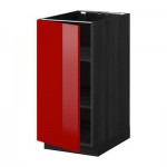 МЕТОД Напольный шкаф с полками - 40x60 см, Рингульт глянцевый красный, под дерево черный МЕТОД Напольный шкаф с полками - 40x60 см, Рингульт глянцевый красный, под дерево черный
