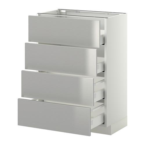 METOD напольн шкаф 4 фронт панели/4 ящика оцинковка