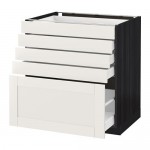 МЕТОД / МАКСИМЕРА Напольный шкаф с 5 ящиками - под дерево черный, Сэведаль белый, 80x60 см