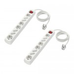 KOPPLA удлинитель 8-местный с выключат с заземлением белый