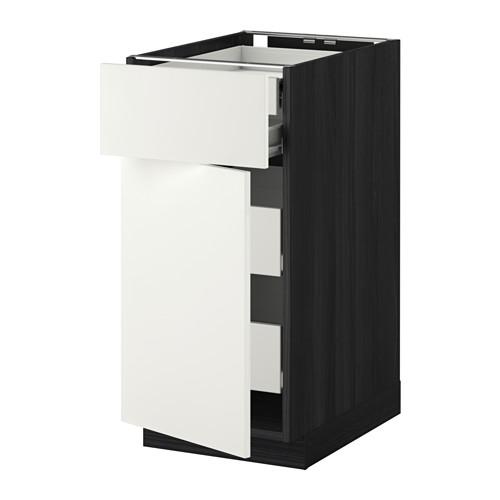МЕТОД / ФОРВАРА Нплн шк дв/фрнт/2нзк/2срд ящ - под дерево черный, Хэггеби белый, 40x60 см