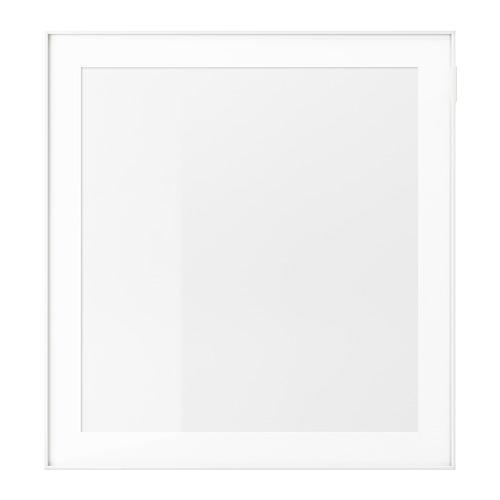 GLASSVIK стеклянная дверь белый/прозрачное стекло 60x64 cm