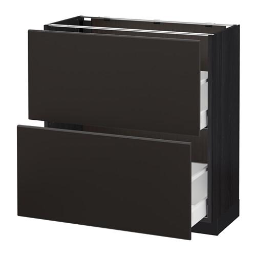 МЕТОД / МАКСИМЕРА Напольный шкаф с 2 ящиками - под дерево черный, Кунгсбакка антрацит, 80x37 см МЕТОД / МАКСИМЕРА Напольный шкаф с 2 ящиками - под дерево черный, Кунгсбакка антрацит, 80x37 см