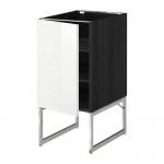 МЕТОД Напольный шкаф с полками - под дерево черный, Рингульт глянцевый белый, 40x60x60 см МЕТОД Напольный шкаф с полками - под дерево черный, Рингульт глянцевый белый, 40x60x60 см