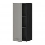 METOD шкаф навесной с полкой черный/Будбин серый 40x100 см