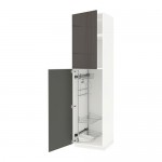 МЕТОД Выс шк с отд д/акс д/убрк - белый, Рингульт глянцевый серый, 60x60x240 см МЕТОД Выс шк с отд д/акс д/убрк - белый, Рингульт глянцевый серый, 60x60x240 см