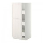 МЕТОД / МАКСИМЕРА Высокий шкаф с ящиками - 60x60x140 см, Лаксарби белый, белый