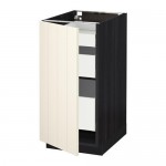 МЕТОД / МАКСИМЕРА Напольный шкаф с 1двр/3ящ - под дерево черный, Хитарп белый с оттенком, 40x60 см МЕТОД / МАКСИМЕРА Напольный шкаф с 1двр/3ящ - под дерево черный, Хитарп белый с оттенком, 40x60 см