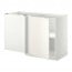 METOD угловой напольный шкаф с полкой белый/Веддинге белый 127.5x67.5x88 cm