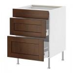 ФАКТУМ Напольный шкаф с 3 ящиками - Роккхаммар коричневый, 40 см ФАКТУМ Напольный шкаф с 3 ящиками - Роккхаммар коричневый, 40 см