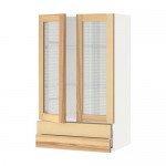 МЕТОД / МАКСИМЕРА Навесной шкаф/2 стек дв/2 ящика - белый, Торхэмн естественный ясень, 60x100 см МЕТОД / МАКСИМЕРА Навесной шкаф/2 стек дв/2 ящика - белый, Торхэмн естественный ясень, 60x100 см