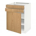 МЕТОД / МАКСИМЕРА Напольный шкаф с дверцей/2 ящиками - белый, Экестад дуб, 60x60 см МЕТОД / МАКСИМЕРА Напольный шкаф с дверцей/2 ящиками - белый, Экестад дуб, 60x60 см