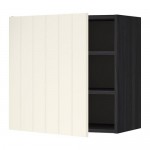 МЕТОД Шкаф навесной с полкой - под дерево черный, Хитарп белый с оттенком, 60x60 см
