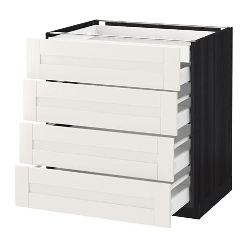 МЕТОД / МАКСИМЕРА Нплн шк 4фрнт/2нзк/3срд ящ - под дерево черный, Сэведаль белый, 80x60 см МЕТОД / МАКСИМЕРА Нплн шк 4фрнт/2нзк/3срд ящ - под дерево черный, Сэведаль белый, 80x60 см