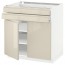 МЕТОД / МАКСИМЕРА Напольный шкаф/2дверцы/2ящика - белый, Воксторп глянцевый светло-бежевый, 80x60 см