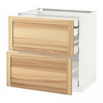 МЕТОД / МАКСИМЕРА Напл шк 2 фрнт/2низ/1срд/1 выс ящ - белый, Торхэмн естественный ясень, 80x60 см