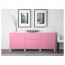 БЕСТО Комбинация для хранения с ящиками - белый/Лаппвикен розовый, направляющие ящика, плавно закр