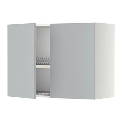 МЕТОД Навесной шкаф с посуд суш/2 дврц - 80x60 см, Веддинге серый, белый