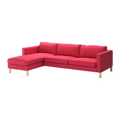 КАРЛСТАД 3-местный диван и козетка - Сивик красно-розовый