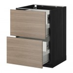 МЕТОД / ФОРВАРА Напольн шкаф 2 фронт пнл/4 средн ящ - под дерево черный, Брокхульт под грецкий орех светло-серый, 60x60 см МЕТОД / ФОРВАРА Напольн шкаф 2 фронт пнл/4 средн ящ - под дерево черный, Брокхульт под грецкий орех светло-серый, 60x60 см