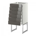 МЕТОД / МАКСИМЕРА Напольн шкаф 6фронт пнл/6 низ ящ - 40x37x60 см, Рингульт глянцевый серый, белый МЕТОД / МАКСИМЕРА Напольн шкаф 6фронт пнл/6 низ ящ - 40x37x60 см, Рингульт глянцевый серый, белый