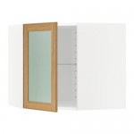 МЕТОД Углов навесн шк с полками/сткл дв - белый, Экестад дуб, 68x60 см МЕТОД Углов навесн шк с полками/сткл дв - белый, Экестад дуб, 68x60 см