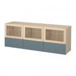 BESTÅ тумба под ТВ, с дверцами и ящиками серый