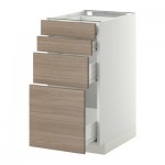 МЕТОД / ФОРВАРА Напольн шкаф 4 фронт панели/4 ящика - 40x60 см, Брокхульт под грецкий орех светло-серый, белый МЕТОД / ФОРВАРА Напольн шкаф 4 фронт панели/4 ящика - 40x60 см, Брокхульт под грецкий орех светло-серый, белый