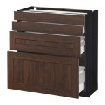 МЕТОД / МАКСИМЕРА Напольн шкаф 4 фронт панели/4 ящика - под дерево черный, Эдсерум под дерево коричневый, 80x37 см МЕТОД / МАКСИМЕРА Напольн шкаф 4 фронт панели/4 ящика - под дерево черный, Эдсерум под дерево коричневый, 80x37 см