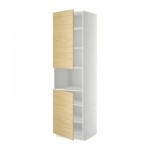 МЕТОД Выс шкаф д/СВЧ/2 дверцы/полки - 60x60x220 см, Тингсрид под березу, белый МЕТОД Выс шкаф д/СВЧ/2 дверцы/полки - 60x60x220 см, Тингсрид под березу, белый