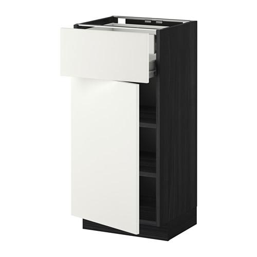 МЕТОД / ФОРВАРА Напольн шкаф двр/фр пнл/плк/2низ ящ - под дерево черный, Хэггеби белый, 40x37 см МЕТОД / ФОРВАРА Напольн шкаф двр/фр пнл/плк/2низ ящ - под дерево черный, Хэггеби белый, 40x37 см