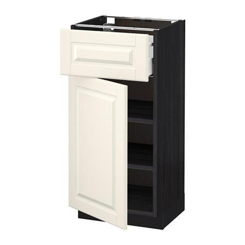 МЕТОД / МАКСИМЕРА Напольный шкаф с ящиком/дверью - под дерево черный, Будбин белый с оттенком, 40x37 см