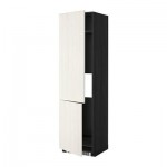 МЕТОД Высокий шкаф д/холод/мороз/2дверцы - Росдаль белый ясень, под дерево черный МЕТОД Высокий шкаф д/холод/мороз/2дверцы - Росдаль белый ясень, под дерево черный