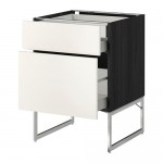 МЕТОД / МАКСИМЕРА Напольн шкаф 2фронт пнл/2низ/1вс ящ - под дерево черный, Веддинге белый, 60x60x60 см МЕТОД / МАКСИМЕРА Напольн шкаф 2фронт пнл/2низ/1вс ящ - под дерево черный, Веддинге белый, 60x60x60 см