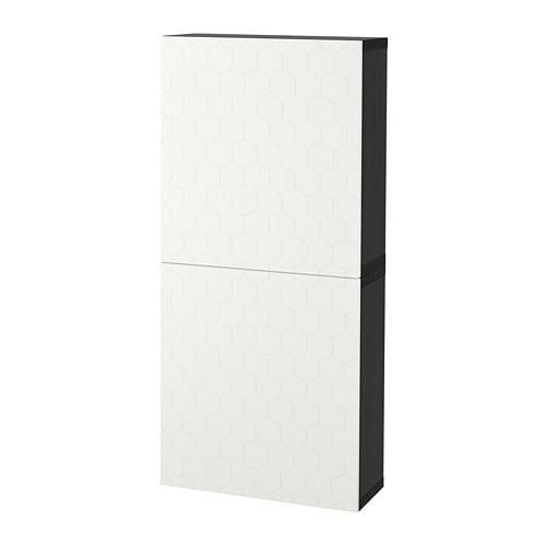 БЕСТО Навесной шкаф с 2 дверями - черно-коричневый/вассвикен белый БЕСТО Навесной шкаф с 2 дверями - черно-коричневый/вассвикен белый