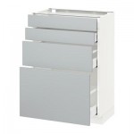 МЕТОД / МАКСИМЕРА Напольн шкаф 4 фронт панели/4 ящика - 60x37 см, Веддинге серый, белый МЕТОД / МАКСИМЕРА Напольн шкаф 4 фронт панели/4 ящика - 60x37 см, Веддинге серый, белый