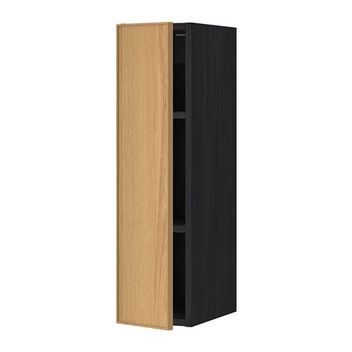 МЕТОД Шкаф навесной с полкой - под дерево черный, Экестад дуб, 20x80 см