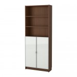 BILLY/MORLIDEN шкаф книжный со стеклянными дверьми коричневый ясеневый шпон/стекло 80x30x202 cm