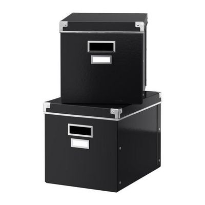 КАССЕТ Коробка с крышкой - черный, 27x35x26 см КАССЕТ Коробка с крышкой - черный, 27x35x26 см